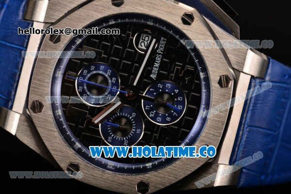 Audemars Piguet Royal Oak Offshore Chrono Miyota OS10 Quartz Steel Case with Black Dial and Arabic Numeral Markers - Click Image to Close